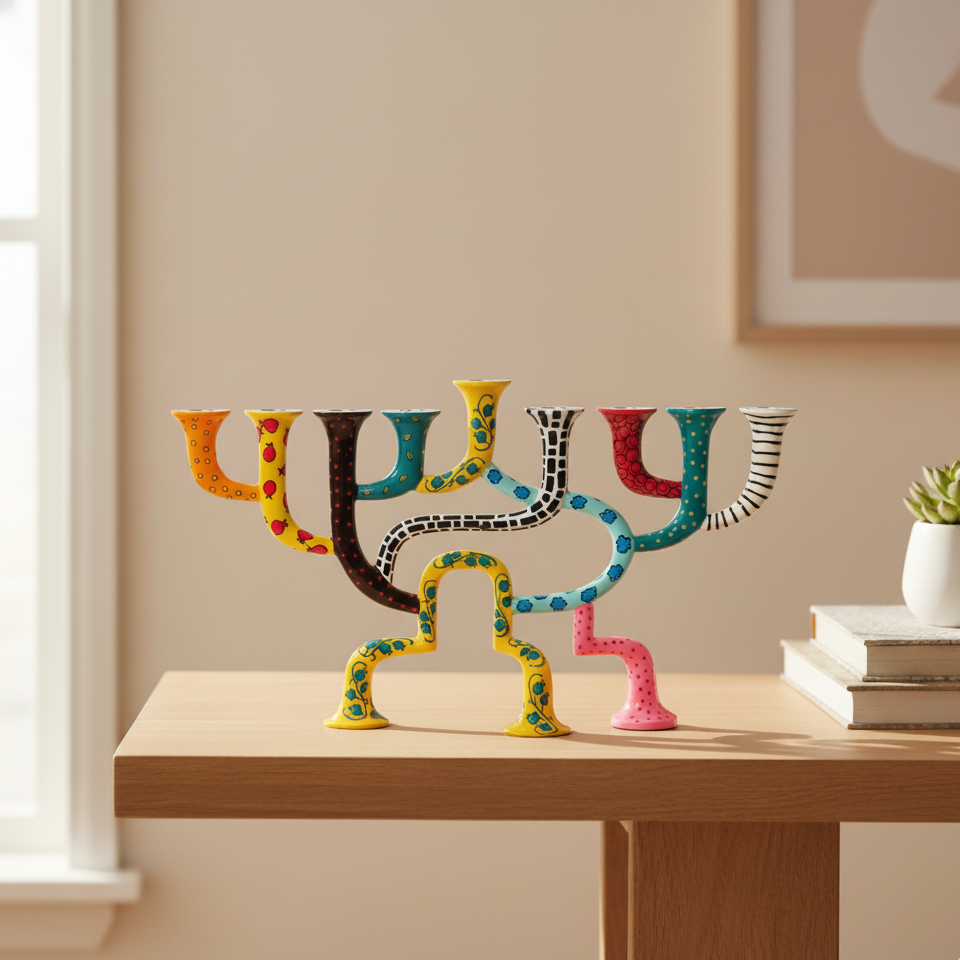 Decorative Artistic Menorah for Hanukkah – Loopa Series
