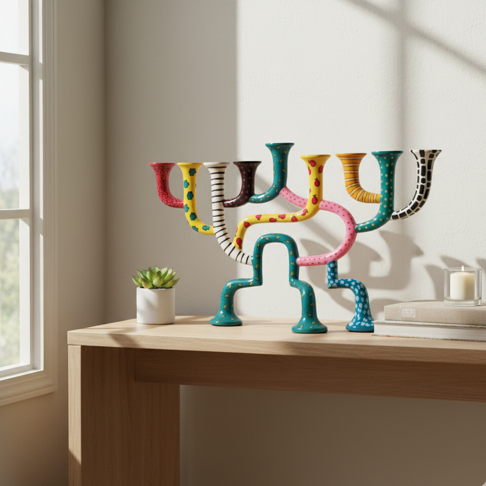 Decorative Artistic Menorah for Hanukkah – Loopa Series