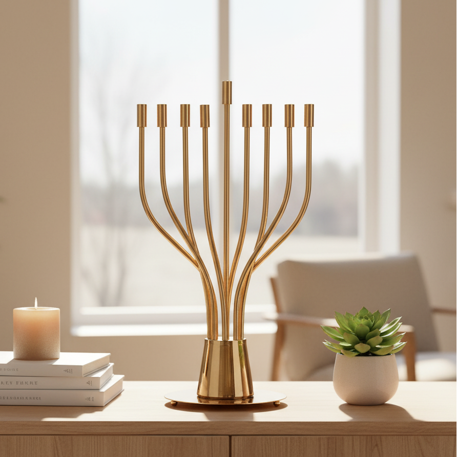 Majestic Nickel Hanukkah menorah – The Holy Spirit Series