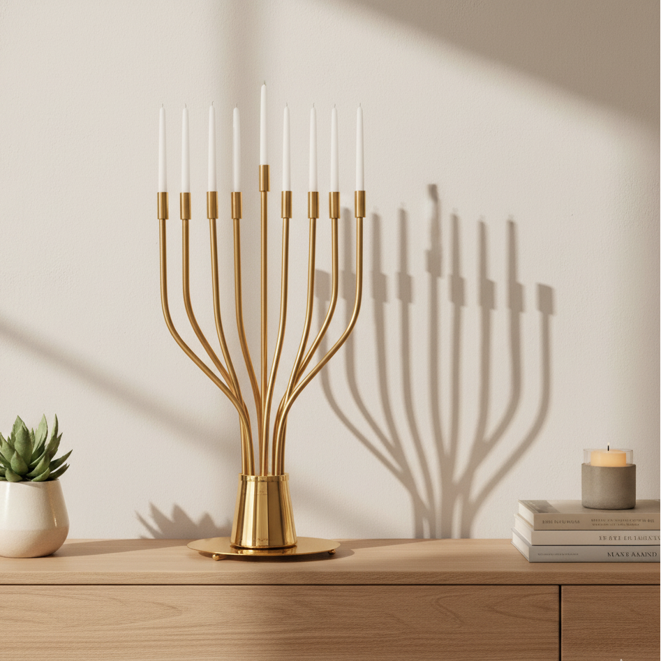 Luxury Large Nickel Menorah – The Holy Spirit Series