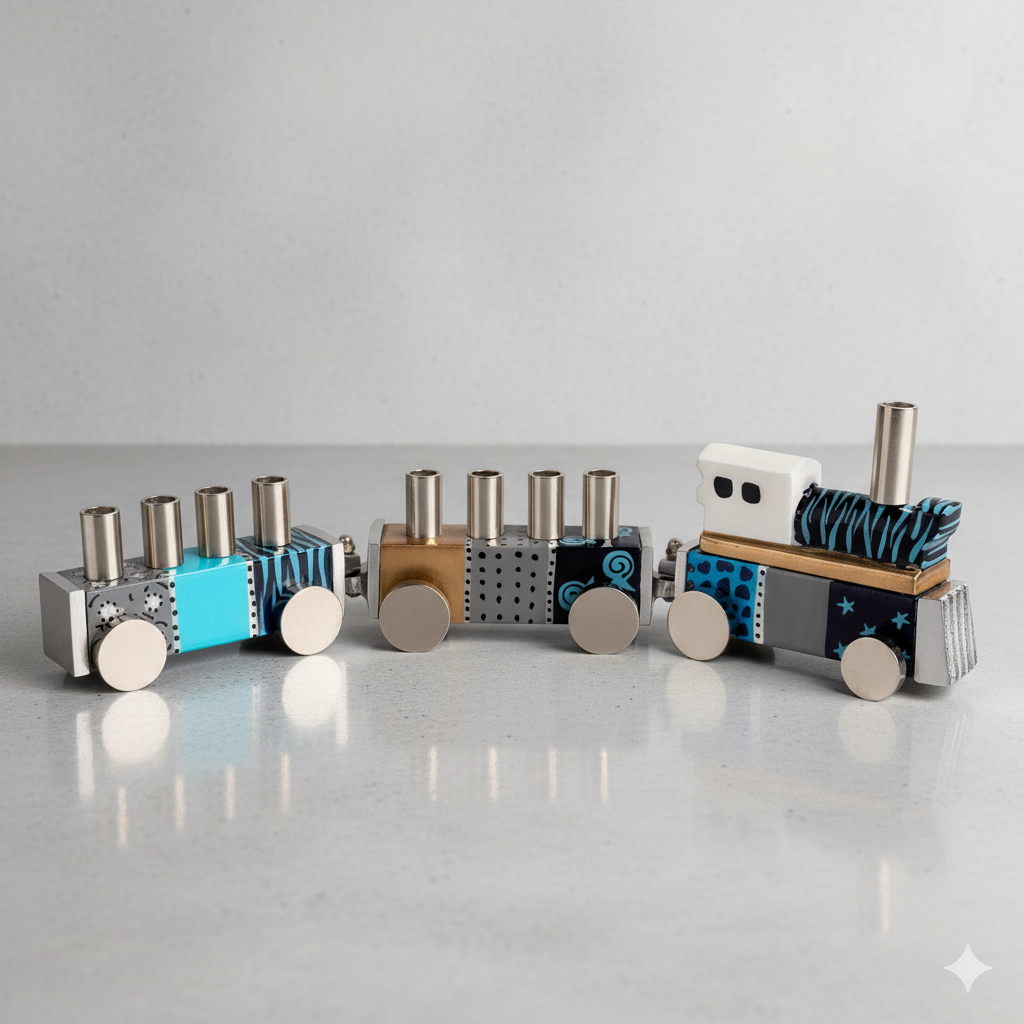 Colorful Train Menorah For Kids – Train Series