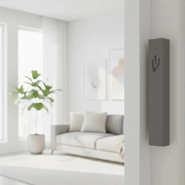 Contemporary Concrete Mezuzah Case for Door – Street Series