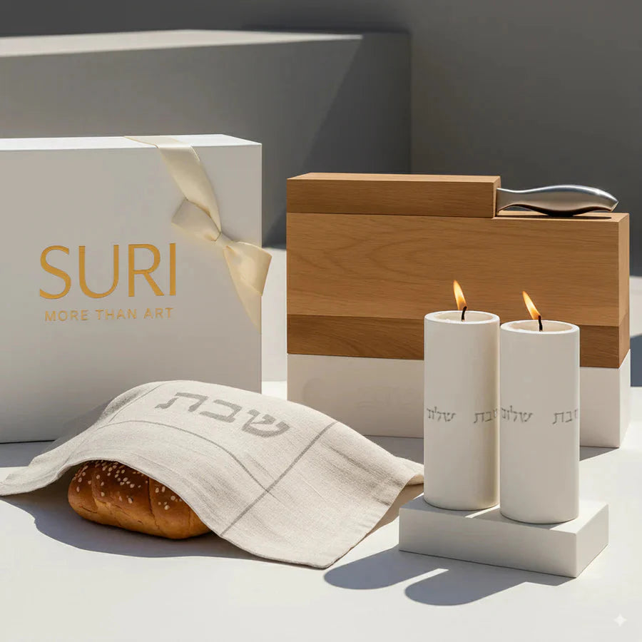 Modern Jewish Shabbat Gift Set – Stone Glow Series