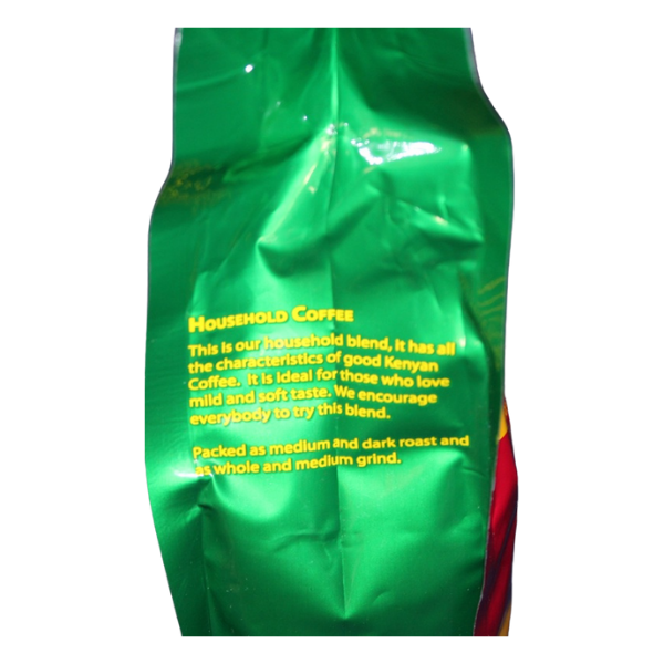 Product packaging showing coffee information and details