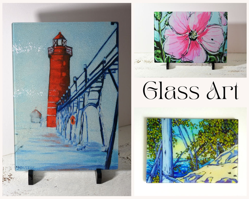 "Live by the Currents" Beach Lake Glass Art Print