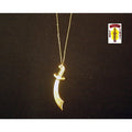 Gold Plated 3" Scimitar on an 18" Necklace
