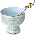 Gold Trim Deep Tureen w spoon