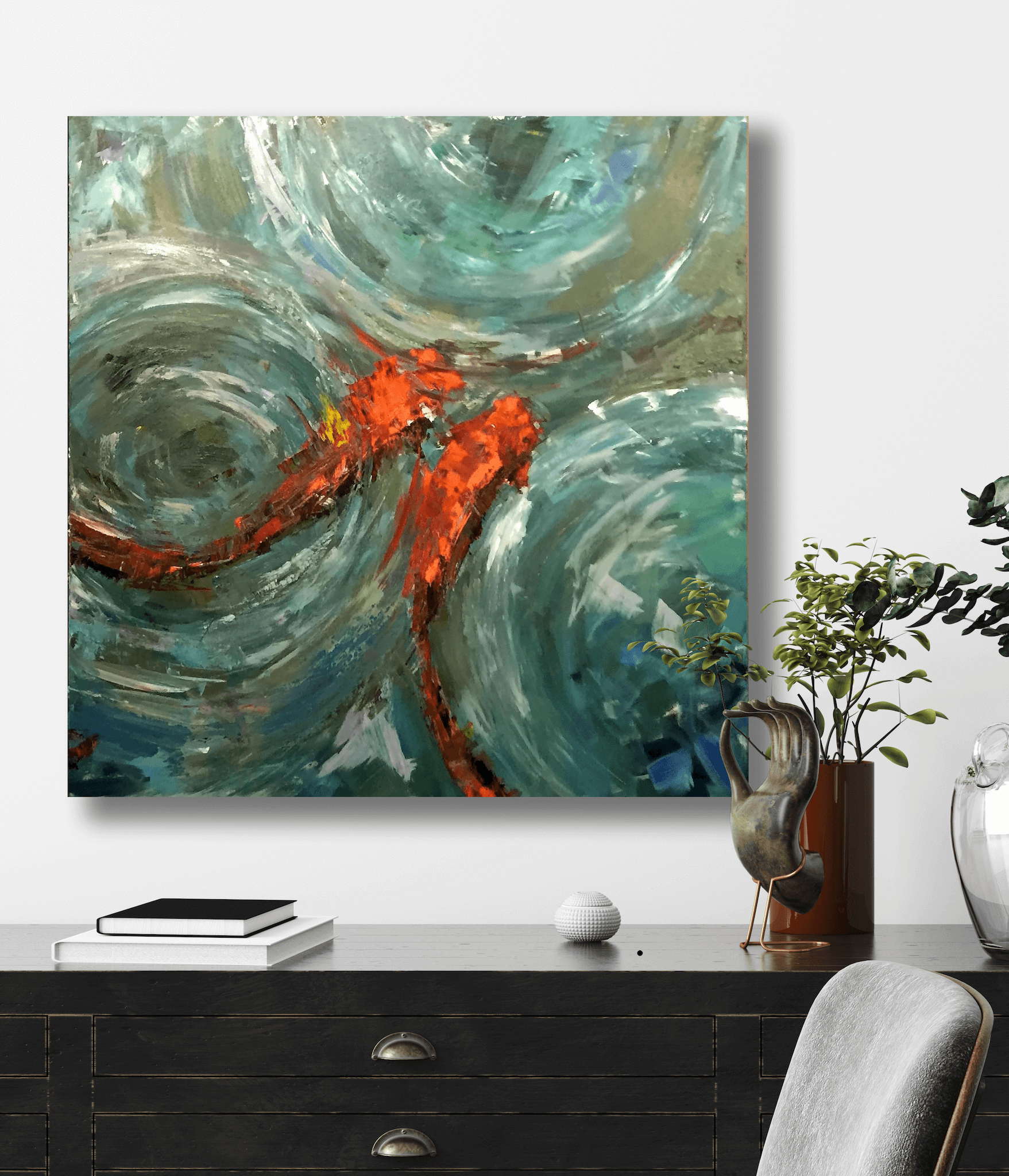 Good Fortune II 36x36 Artist Enhanced Canvas Print