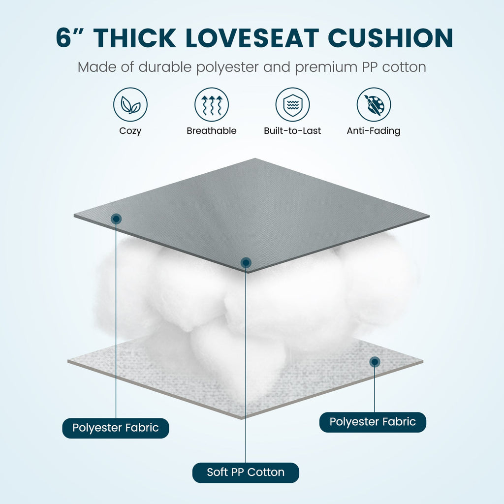 Indoor Outdoor Tufted Bench Cushion with Soft PP Cotton