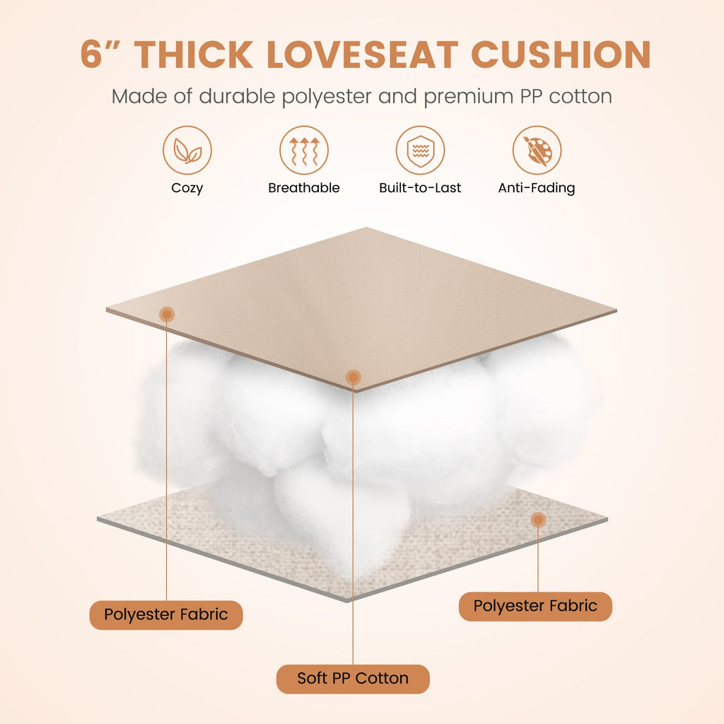 Indoor Outdoor Tufted Bench Cushion with Soft PP Cotton