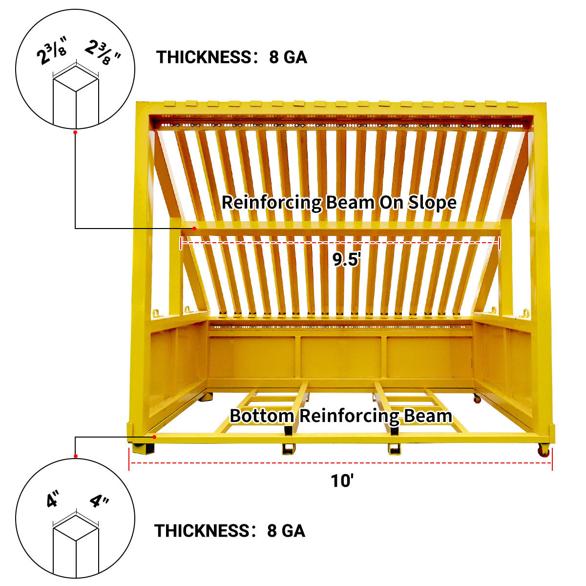 Greatbear 8-10ft Heavy-Duty Portable Rock Grizzly Screen with Adjustable Bar Spacing