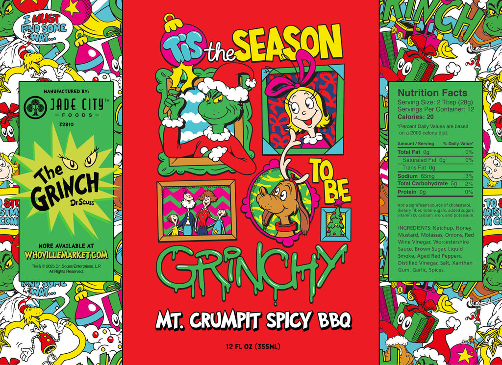 Grinch Tis the Season To Be Grinchy : Mt. Crumpit Spicy BBQ Sauce