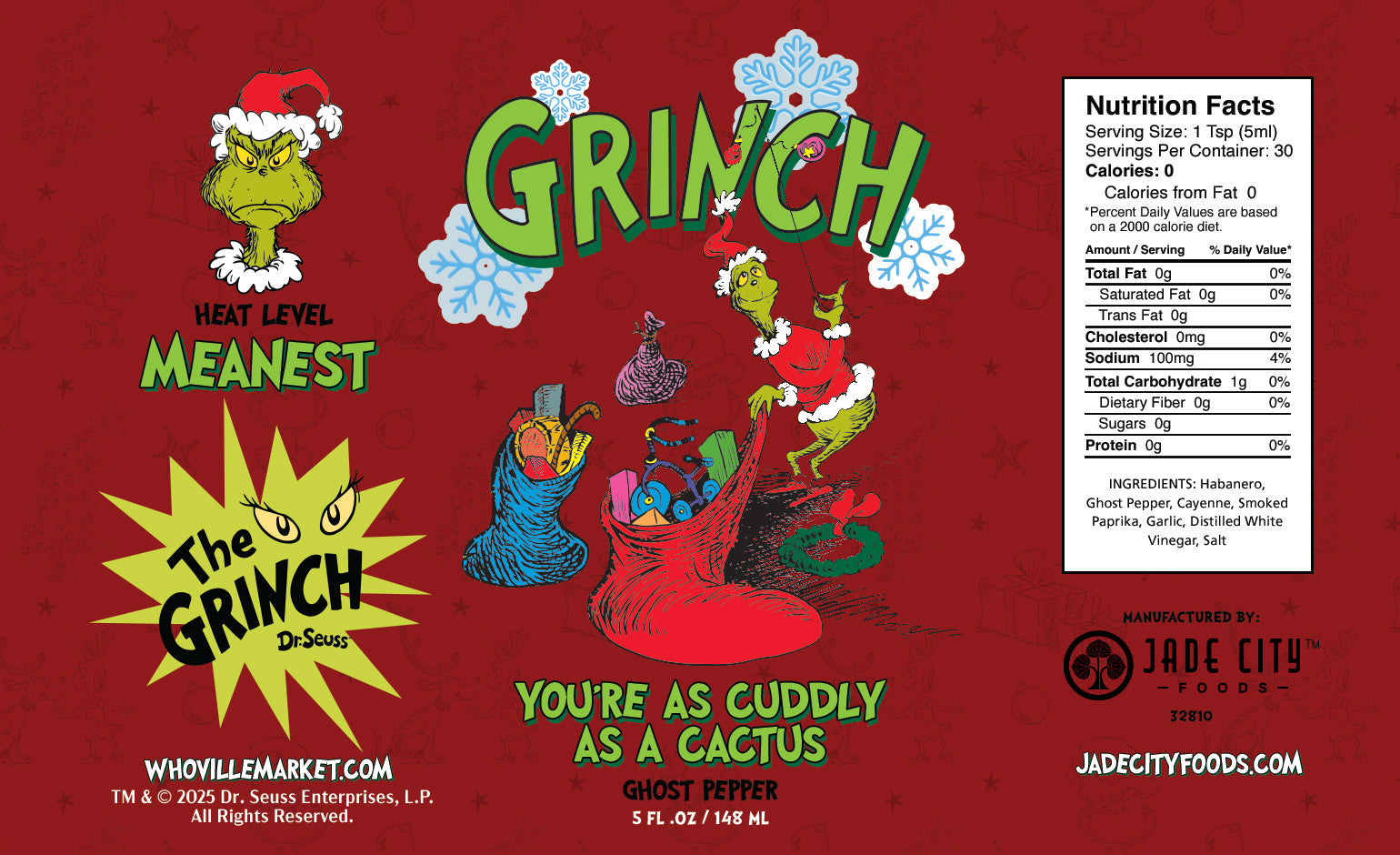 Grinch You're As Cuddly As A Cactus : Ghost Pepper