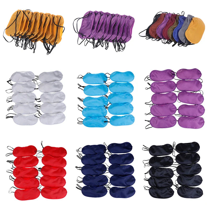 10 Pcs Comfortable Sleep Eye Mask | Light Blocking Blindfold for Travel & Night Sleep