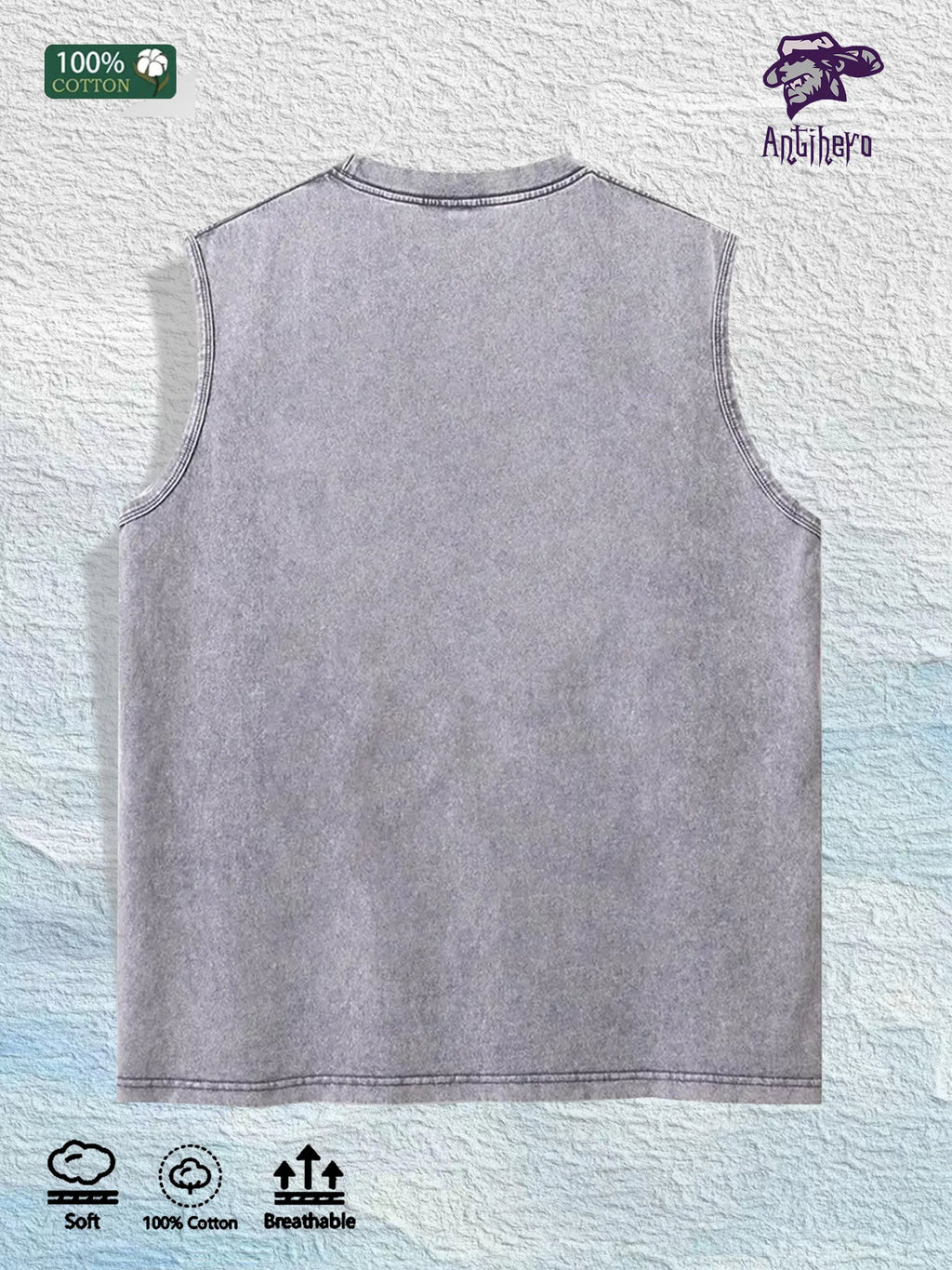 GODS GIFT PRESENT  Graphic Washed Vest US Warehouse 3 Colors Cotton Tank