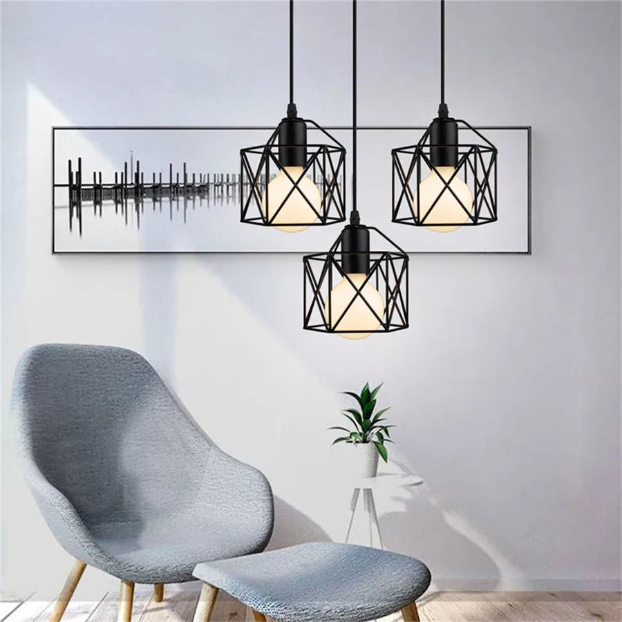 DecorBites™ Iron Frame Retro Led Pendant Light for Kitchen Dining Living Room