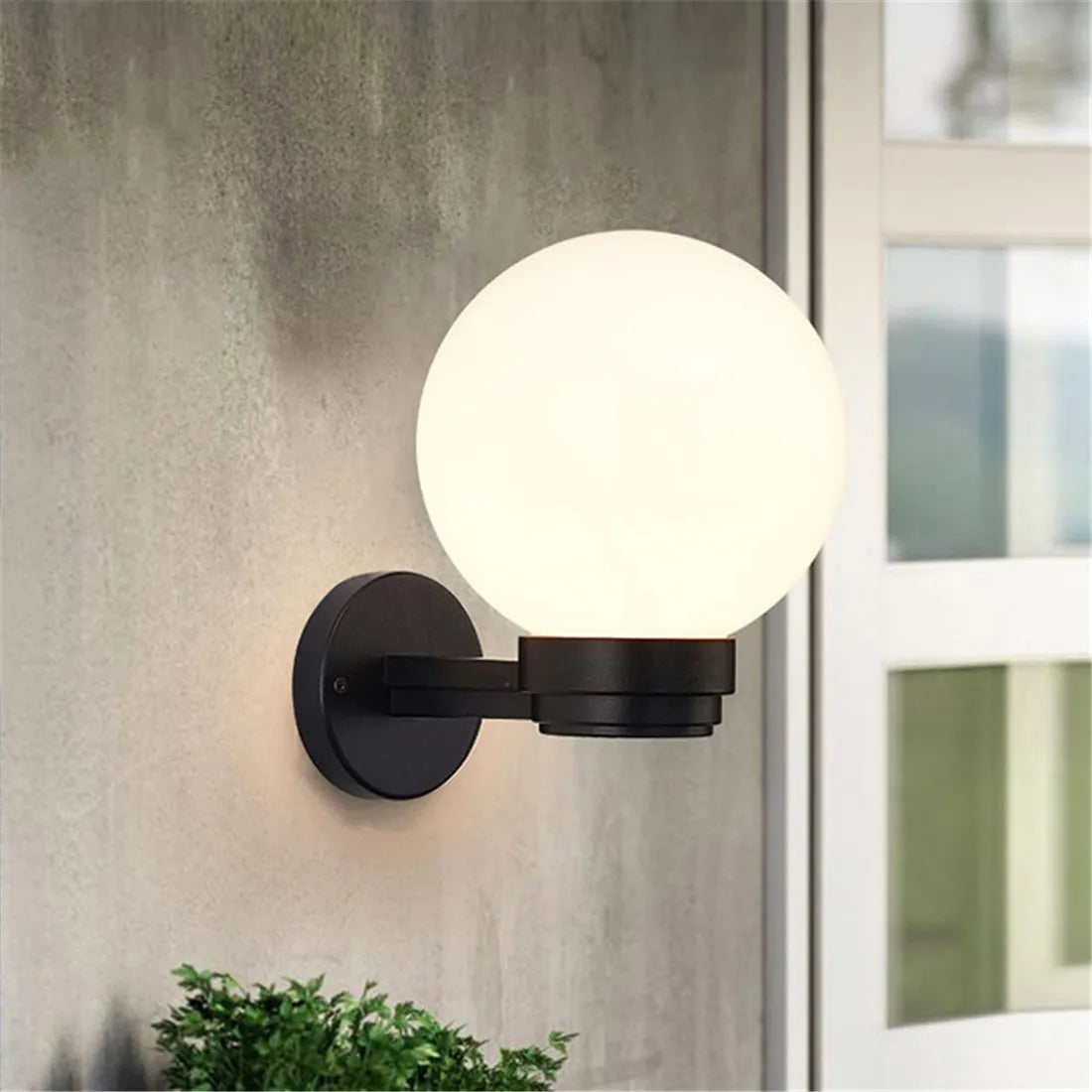 DecorBites™ Globe Shade Wall Lantern for Entryway Porch Patio, E27 Base Socket