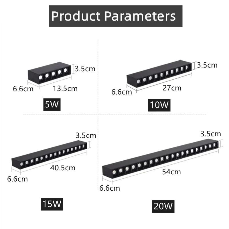 DecorBites™ LED Linear Grille Light: Modern Surface Mount Ceiling Lighting for Home, 110V/220V