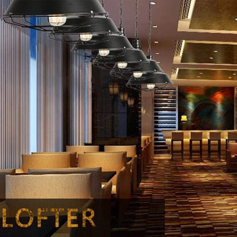 DecorBites™ Iron Pendant Lights Vintage Retro Industrial Dining Room Bar Cafe Lamps E27