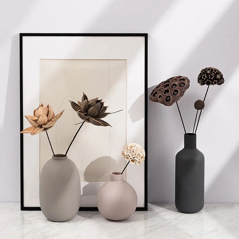 DecorBites™ Geometric Ceramic Vase: Abstract Hydroponics Flower Arrangement Home Decor