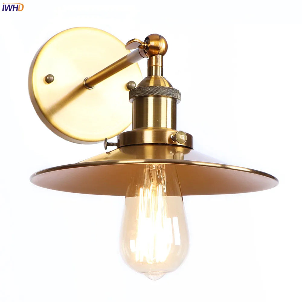 DecorBites™ Antique Gold Rustic LED Wall Light for Home Decor