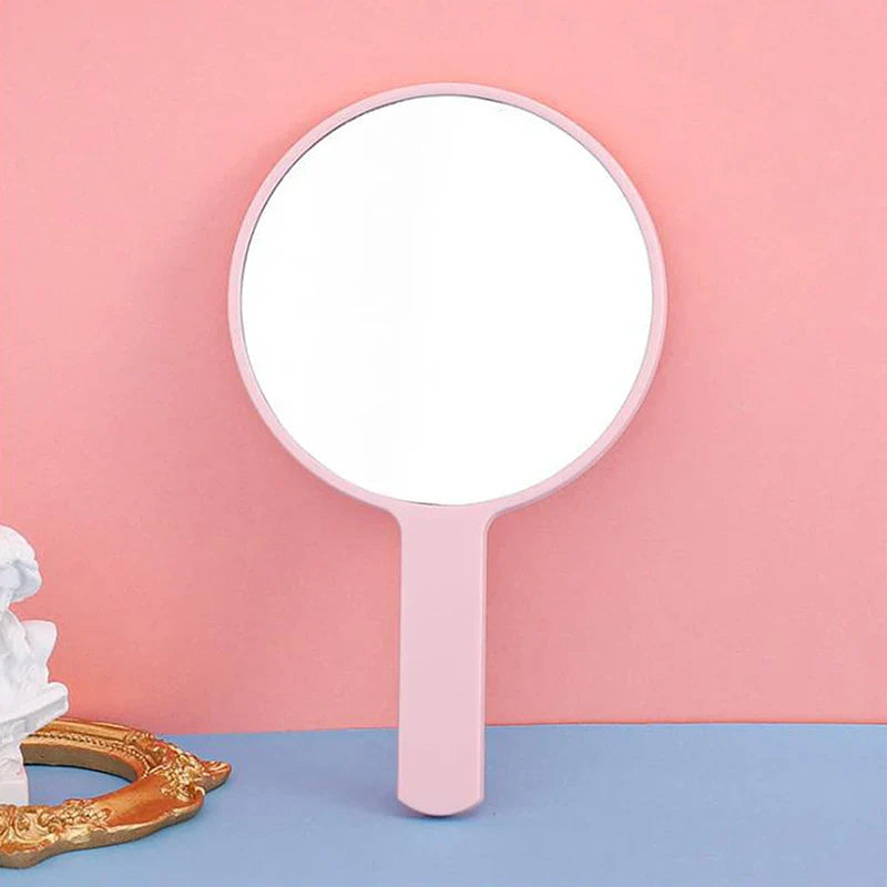 Handheld Portable Round Makeup Mirror | Compact Vanity Mirror for Travel