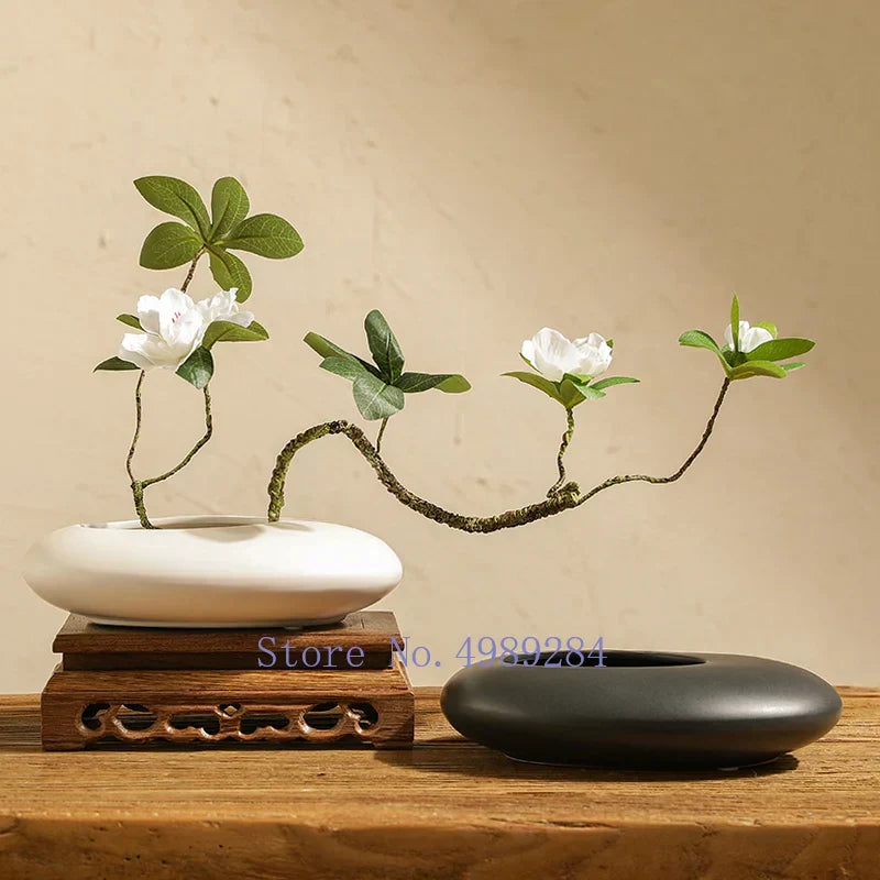DecorBites™ Cobblestone Deformation Ceramic Vase Flower Pot Modern Home Decoration