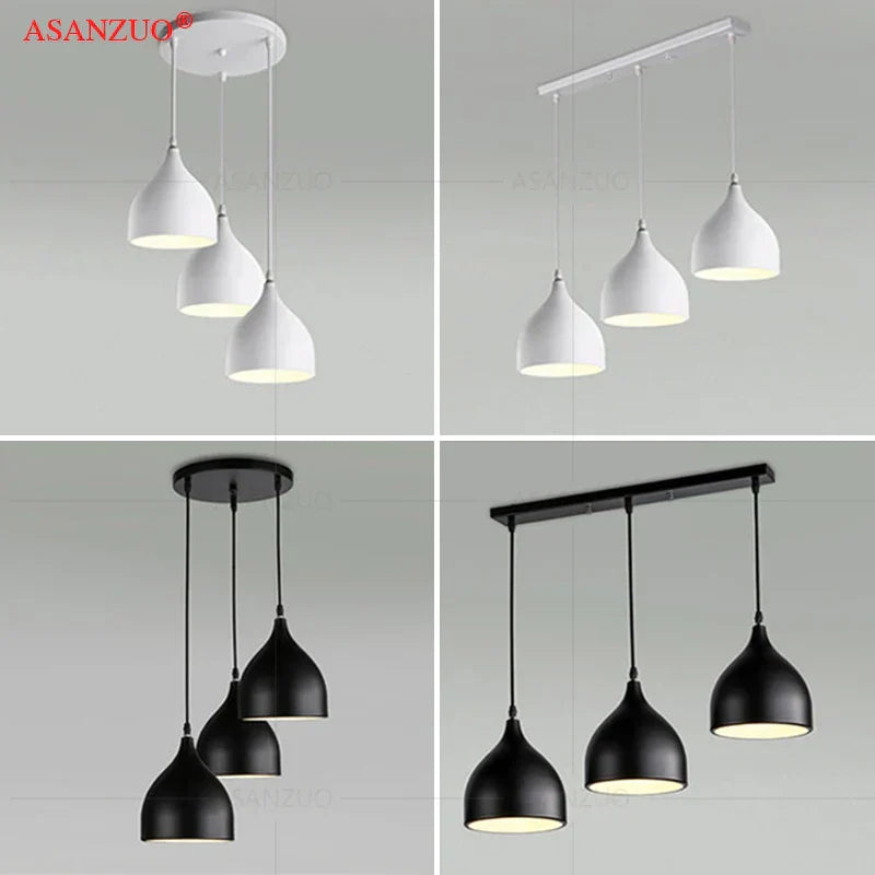 DecorBites™ Iron Chassis Ceiling Panel Dining Room Lamp - Multi Head Rectangular Round