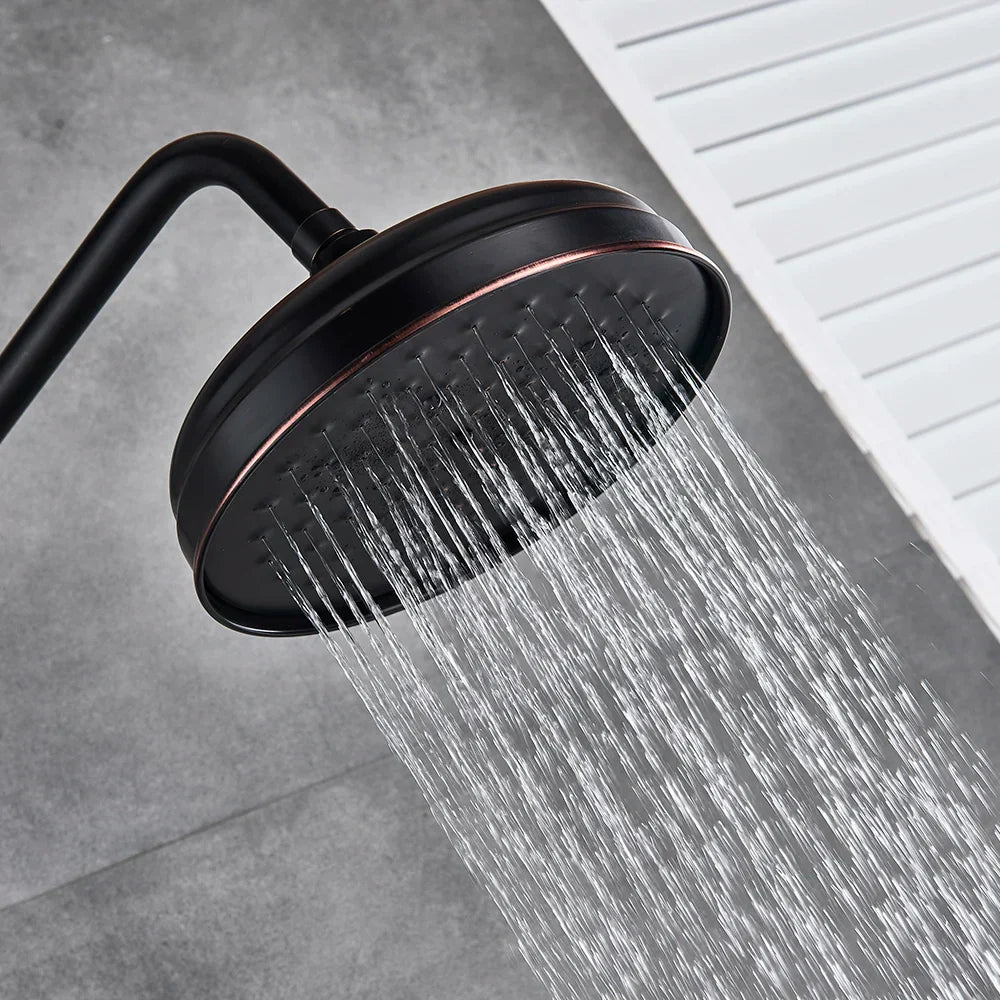 DecorBites™ Black Bronze Shower Faucet Set with 8" Rain Shower Head & Hand Shower