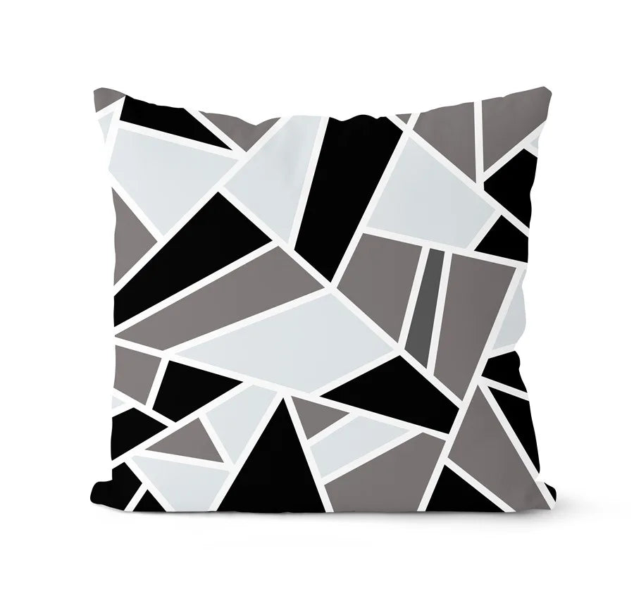 DecorBites™ Geometric Black & White Pillowcase Set – Home Sofa Decoration Cushion