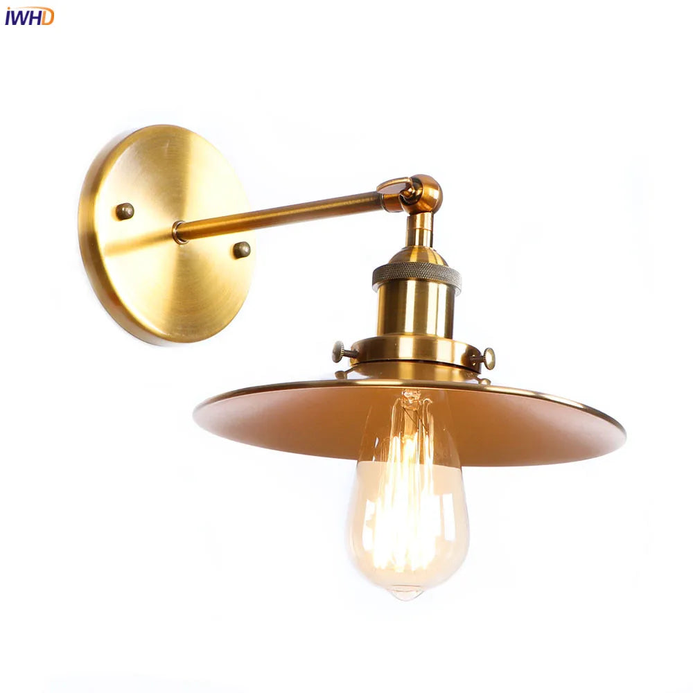 DecorBites™ Antique Gold Rustic LED Wall Light for Home Decor