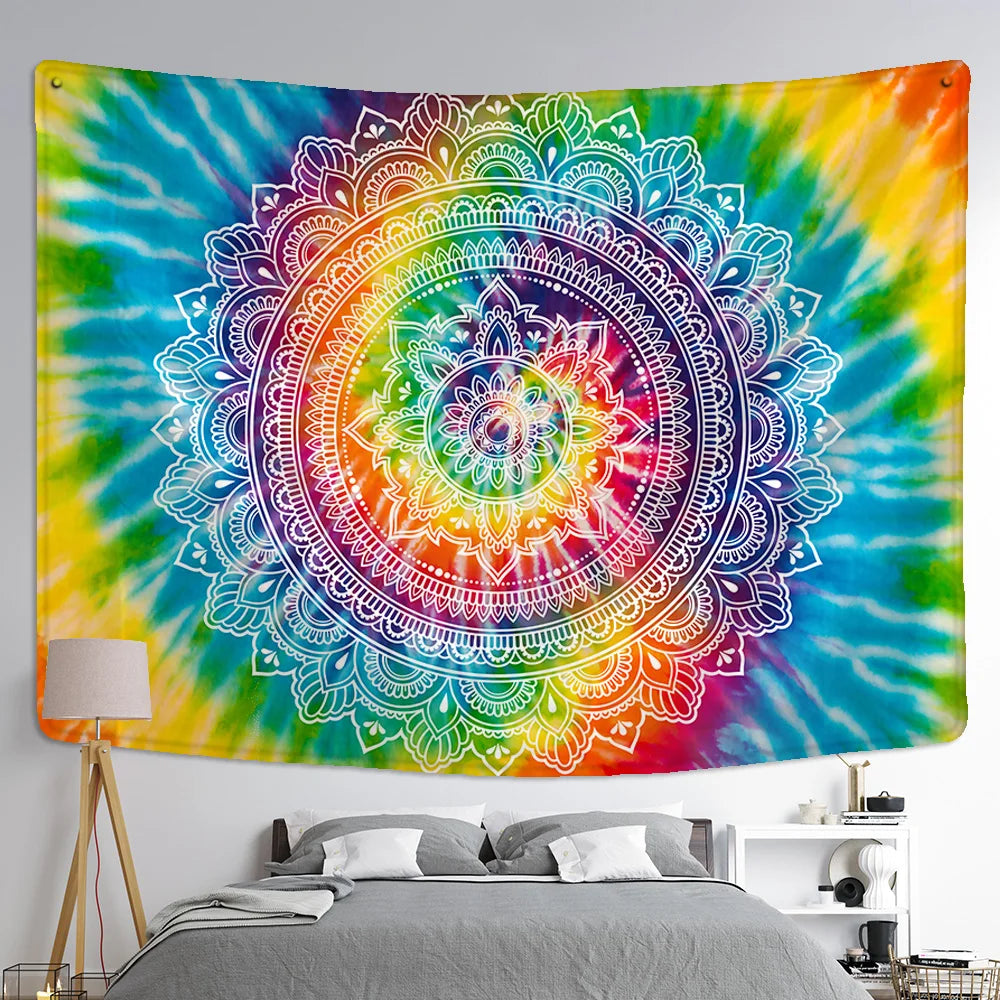 DecorBites™ Indian Mandala Tapestry Boho Wall Hanging Sleeping Pad Beach Throw Rug
