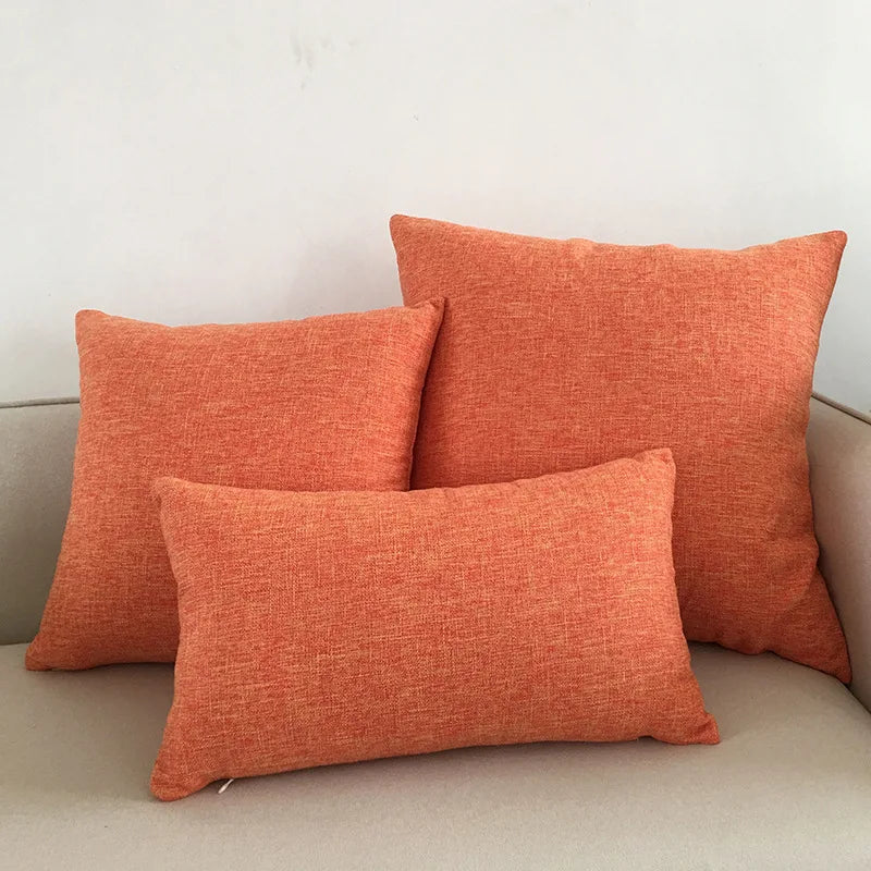DecorBites™ Ivory Sofa Cushion Cover Solid Basic 30x50cm - 60x60cm