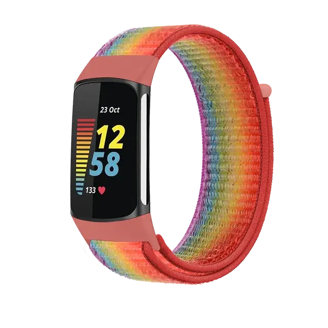 Fitbit Charge 5 6 Nylon Velcro Band - Durable Comfortable Strap