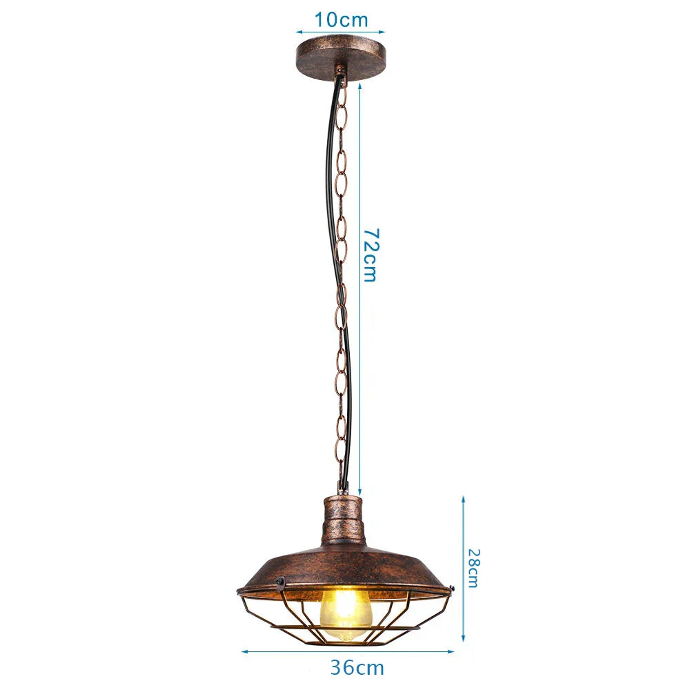 DecorBites™ Iron Pendant Lights Vintage Retro Industrial Dining Room Bar Cafe Lamps E27