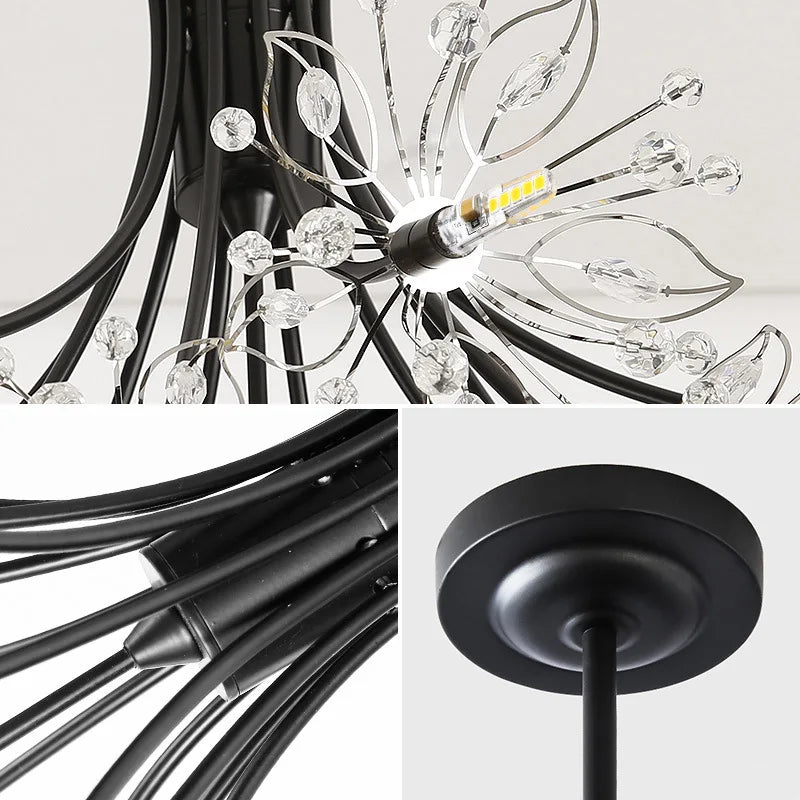 DecorBites™ Crystal Flower Pendant Chandelier with G4 Socket