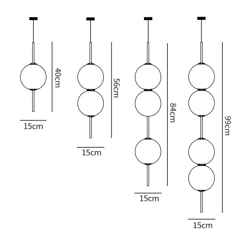 DecorBites™ Glass Ball LED Pendant Lamps - Warm Milky White Hanging Lights