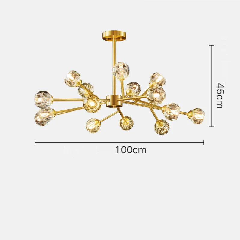 DecorBites™ Crystal LED Chandelier Ceiling Light for Elegant Home Décor
