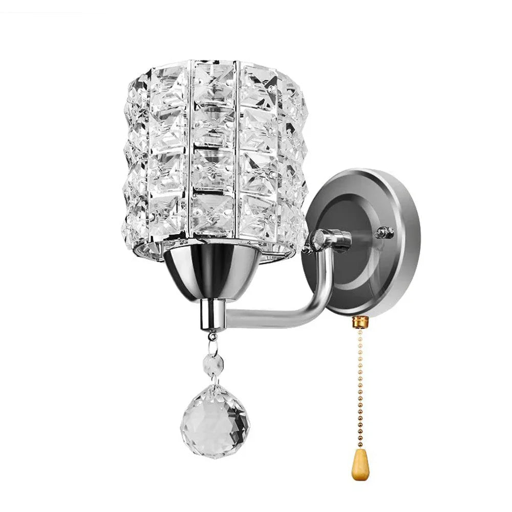 DecorBites™ Crystal Wall Sconce: Modern Bedside Wall Lamp for Home Decor