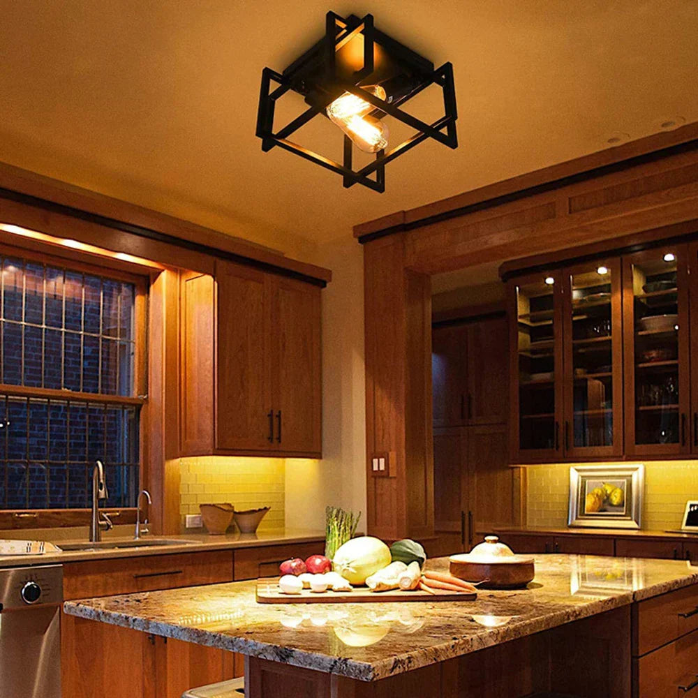 DecorBites™ Industrial Vintage LED Ceiling Light Fixture for Home Kitchen Bar