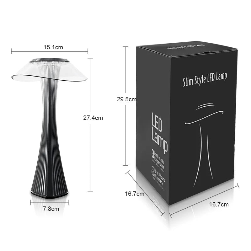 DecorBites™ Crystal Diamond Touch Table Lamp: USB Charging Night Light for Bar, Restaurant, Bedside