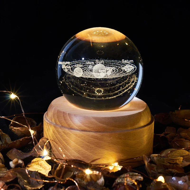 DecorBites™ Crystal Ball Night Light USB Music Box Universe Globe 3D Lamp
