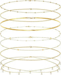 8Pcs Waist Chain 18K Gold Plated Belly Belt Chains Sexy Bikini Beaded Sequin CZ Coin Body Chain Jewelry Accessories Adjustable