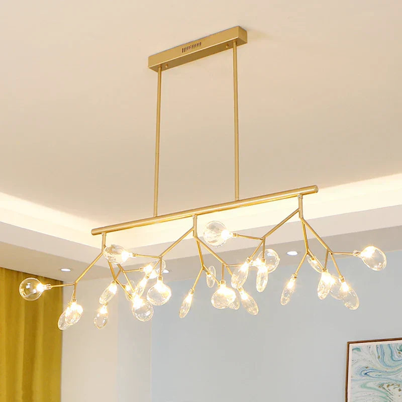 DecorBites™ Linear Firefly Chandelier: Elegant Tree Branch Lighting for Home Decor