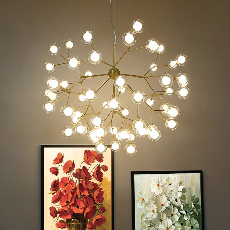 DecorBites™ LED Firefly Sputnik Chandelier: Stylish Tree Branch Ceiling Lamp