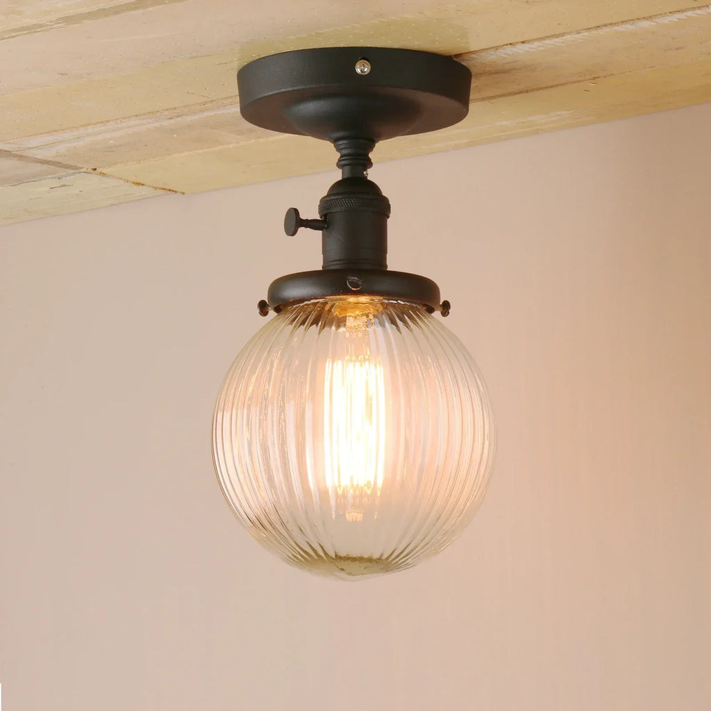 DecorBites™ Glass Globe Semi Flush Mount Ceiling Light Fixture