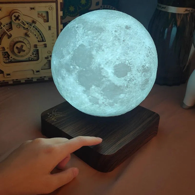 DecorBites™ Levitating Moon Lamp: LED Touch Night Light for Bedroom Decor & Gift