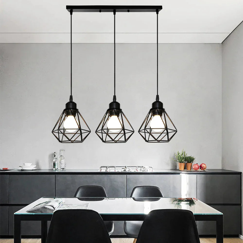 DecorBites™ Iron Frame Pendant Chandelier for Restaurant Teahouse Lighting