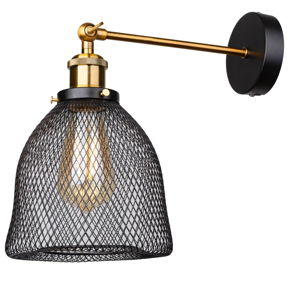 DecorBites™ Industrial LED Cage Wall Light Retro Loft Sconce Lights E27 Fixture