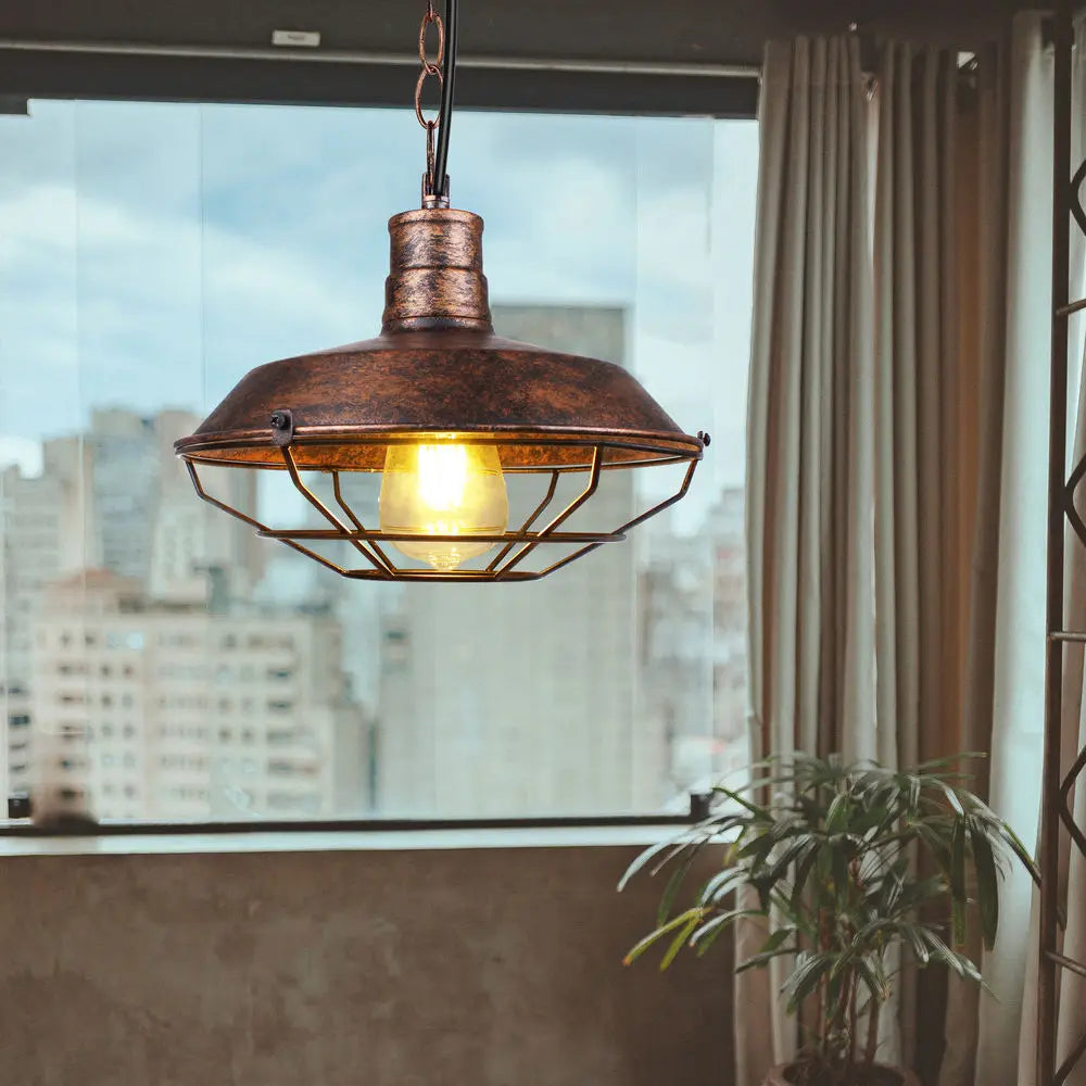 DecorBites™ Iron Pendant Lights Vintage Retro Industrial Dining Room Bar Cafe Lamps E27